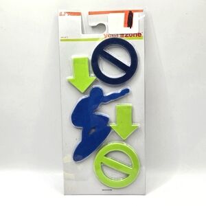 Vintage Y2K 3D Foam Magnets Set NEW Boys Skating Green And Blue 5 Pieces